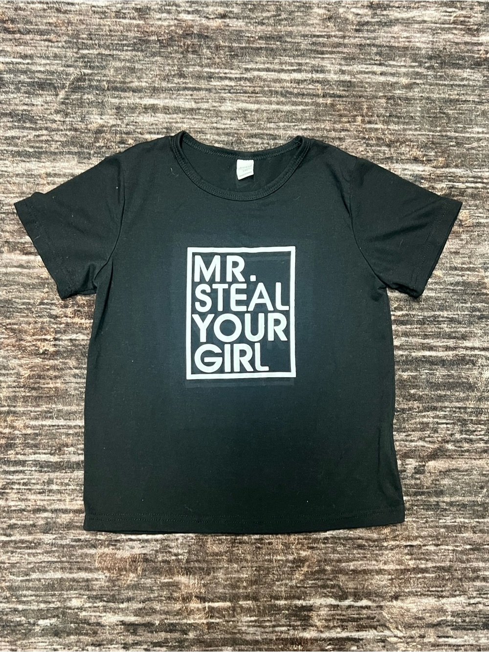 Black 'MR. STEAL YOUR GIRL' Kids Graphic Tee